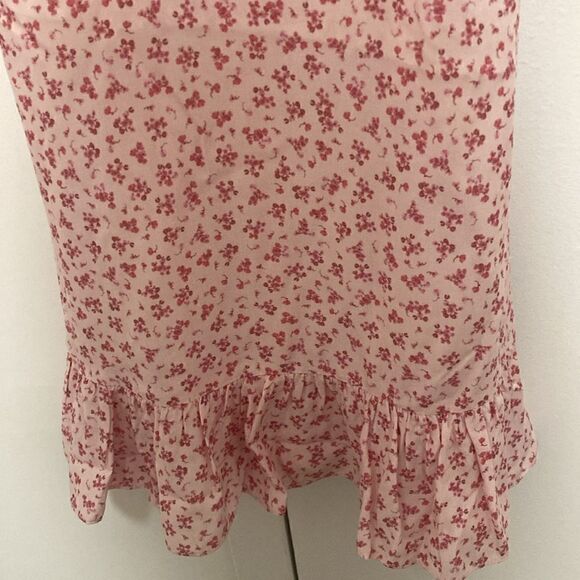 Ever After Floral Print Pink Dress with Adjustable Spaghetti Straps. Size 12 - Picture 3 of 8